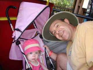 Princess and Dad on the train                               